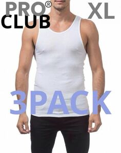 PRO CLUB 3pack RIB TANK TOP WHITE XL プロクラブ リブ タンクトップ ホワイト 3枚パック