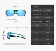 偏光サングラス スポーツサングラス UVカット ブルーミラー！ ケース付き！_画像3