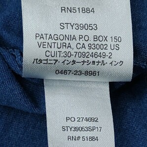 2404024 patagonia パタゴニア slim fit ロゴタグ 波タグ ポケットTシャツ 半袖 青系 アメリカンサイズS RN51884 STY39053の画像9