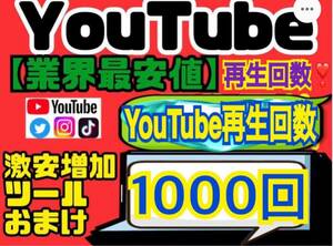 業界最安値★高品質【YouTube再生回数1000回おまけ】増加ツールのセット！！