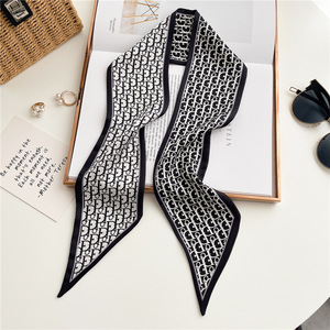 [W-28] new goods lady's scarf on goods stole silk manner spring summer multifunction . angle neka chief black 