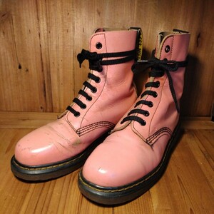 貴重 入手困難 英国製 シェリーズ Shelly's ドクターマーチン Dr.Martens 8ホールブーツ UK5 ピンク パンク ロカビリー ロックンロール 