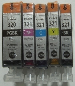 キャノン純正インク2　320/321　未使用5色セット　PGBK/M/C/Y/BK