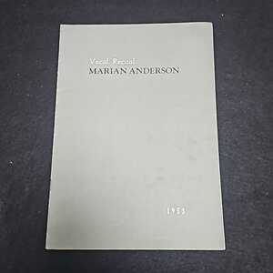 Marian Anderson マリアン・アンダーソン 1953年 来日 公演プログラム コントラルト アルト
