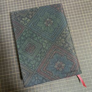 * book cover *A5 size * silk genuine Ooshima pongee mud dyeing . flower writing!