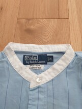 美品 試着のみ ポロ ラルフローレン バンドカラーシャツ POSTBOY ブルーストライプ コットン Polo Ralph Lauren bandcollar Shirt サイズS_画像3