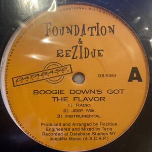  audition OK popular large sum record!! condition beautiful record!! FOUNDATION & REZIDUE- BOOGIE DOWN'S GOT THE FLAVOR muro koco kiyo