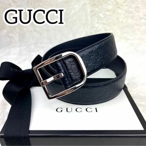 【極美品】GUCCI グッチ メンズ　ベルト　GG レザー　449716 お洒落　小物　革　人気　総柄　ハイブランド　上品