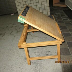 パソコン台：簡易：杉木材使用：座卓用：巾５４ｃｍ奥３５ｃｍ：高さ２３ｃｍ：新品：折りたたみ式：の画像1