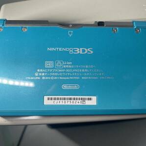 一円 3DS ニンテンドー CTR-001 CTR-S-JPN-C0 アクアブルー 任天堂 Nintendo 動作品 本体 充電器 充電スタンド付属の画像7