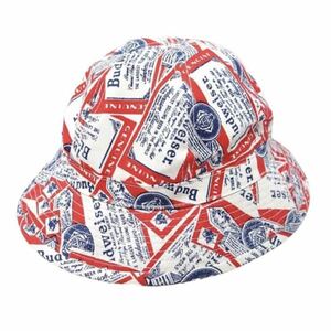 デッドストック バドワイザー ハット Budweiser 総柄 新品 ビール ロゴ DEAD STOCK USA製 ヴィンテージ Vintage 企業 大判 90s マルボロ 