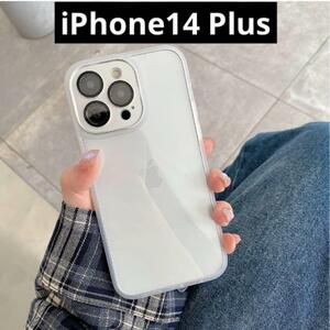 iPhone14Plus カバー ケース クリア ホワイト シンプル 韓国 推し活 写真