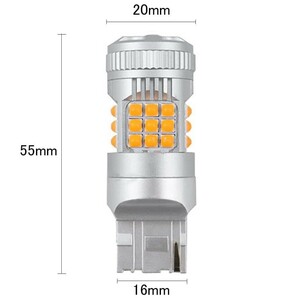 LED ウインカー バルブ 4個 T20 ピンチ部違い アンバー 12V 24Vの画像7