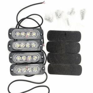 12V 24V 白 4連 LED デイライト ホワイト 4個 普通車 大型車の画像8