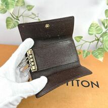 1円 LOUIS VUITTON ルイヴィトン キーケース ダミエ エベヌ ミュルティクレ4 正規品_画像4