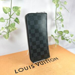 1円 LOUIS VUITTON ルイヴィトン ダミエ グラフィット 長財布 ヴェルティカル ジッピー N62240 シリアルナンバー CA4112の画像2