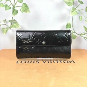 1円 LOUIS VUITTON ルイヴィトン ヴェルニ サラ 長財布 シリアルナンバー TS2170 ブラック×レッド 男女兼用