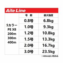 ファルケン Ｒ Aile Line 200m 0.8号 5カラー [エールライン SW PE X8]_画像3