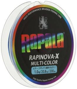 Rapala(ラパラ) PEライン ラピノヴァX マルチカラー 200m 1.0号 20.8lb 4本編み 10m毎に5色分け RXC200M10MC