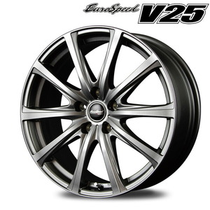 MID ユーロスピード V25 (メタリックグレー) アルミホイール1本 17×7.0J 5H PCD114.3 +37 トヨタ平座ナット専用