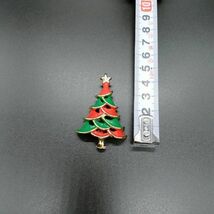 クリスマスツリー 立体 キュート 米国 ヴぃンテージ ブローチ 赤緑金色 昭和レトロ コスチュームジュエリー X'mas Tree SOC48_画像10