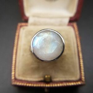 Chalisa Jewelry ムーンストーン ラウンド 925 シルバー 米国 ヴィンテージ リング 銀 指輪 ジュエリー モダン デザイン AU14