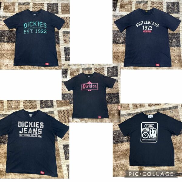 DICKIES 4個セット 1個 RACK BIRD (5個セットになります） ブランドブラック(黒) Tシャツ 