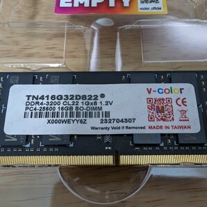 v-color DDR4 3200MHz PC4-25600 16GB SO-DIMM 1.2V CL22 TN416G32D822の画像1