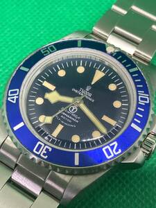 OH済・現状品／TUDOR submariner チュードル／サブマリーナ 小薔薇サブ Tマーク ノンデイト イカ針 snowflake Ref.9411 自動巻 青文字盤