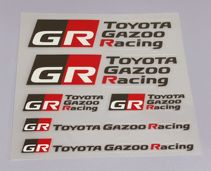 トヨタ GR Gazoo Racing ガズーレーシング ステッカー シール ヤリス 86 スープラ GR SPORT 6点セット ブラック⑨