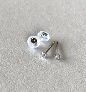 ダイヤモンドピアス プラチナピアス0.10ct pt900シリコンキャッチ付き 送料無料