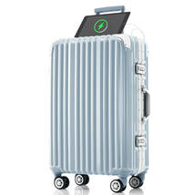 スーツケース Lサイズ アルミ ストッパー付き USBポート カップホルダー キャリーケース キャリーバッグ アルミフレーム 7日~14日 E565_画像8