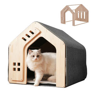  pet house pet cage cat kennel natural tree made dog interior cat dog triangle roof dressing up cat dog . cat dog combined use mat attaching removed possibility .. place E626