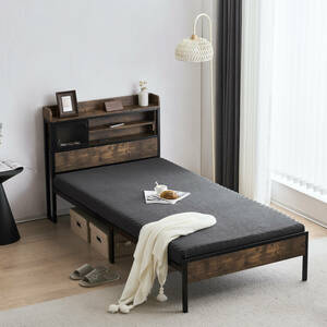 S bed frame single single bed pipe bed outlet attaching . attaching tree outlet bed wooden under storage [S single ]E699