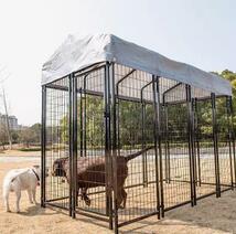 犬のかご ペットフェンス針金犬籠大型犬室外ポンポン穴開けずDIYペットケージ(2.4*1.3*1.8m) E721_画像2