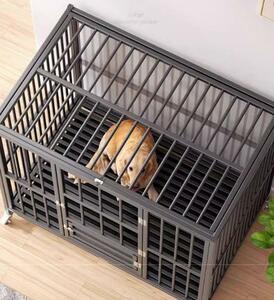 極上品 ペットケージ 鉄製 犬檻 犬小屋 ケージ ペットサークル ドッグケージ ペットフェンス 大型 中型犬用 ペット用品 110*57*65cm E714