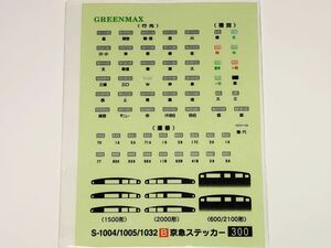 グリーンマックス　京急　B　運転台　行先表示　種別表示　ステッカー　シール 600形　1500形　2000形　2100形　（f）