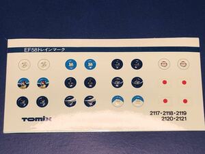 TOMIX トミックス　EF58　ヘッドマーク　ステッカー　シール　（f）