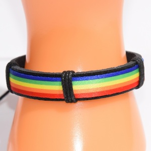 * free shipping * leather bracele * Rainbow * rainbow color * new goods *Y63