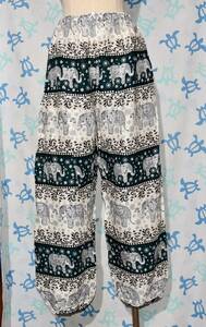 * free shipping * Thai pants * Asian ethnic *. pattern * largish * new goods *Z12 green 