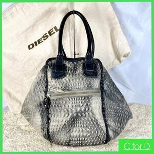 極稀少★DIESEL★ボストンバッグ 旅行バッグ ディーゼル 緑系 モスグリーン ヴィンテージ レザー レザー DNA 大容量バッグ A4収納可 B083