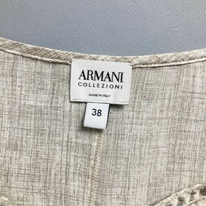 美品 ARMANI COLLEZIONI アルマーニコレツォーニ シルク100% ノースリーブブラウス リボン トップス レディース ベージュ サイズ38*NC1253の画像5