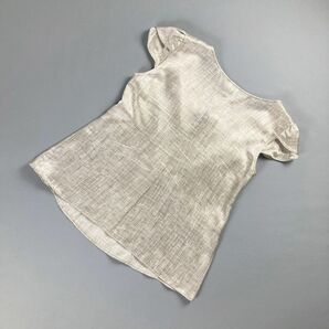 美品 ARMANI COLLEZIONI アルマーニコレツォーニ シルク100% ノースリーブブラウス リボン トップス レディース ベージュ サイズ38*NC1253の画像2