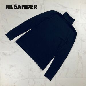 美品 JIL SANDER ジル サンダー カシミヤ100% タートルネックニットトップス 薄手 レディース 黒 ブラック サイズ38*NC928