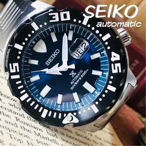 ■カッコイイ！美品■SEIKO【セイコー】PROSPEX/プロスペックス/ダイバーズウォッチ/メンズ腕時計/機械式自動巻き/ブラック/黒