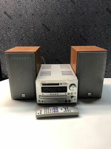 DENON デノン D-MG33 ミニコンポ スピーカーケーブル リモコン付 CD MD 【通電確認済み】【ジャンク】