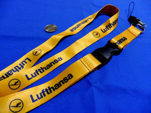 Lufthansaルフトハンザ航空★着脱式ネックストラップ黄色(StarAlliance/スターアラーアンス/ドイツ/エアライングッズ/ID社員証) 