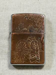 ジッポー/ZIPPO 和風 京 芸者 彫 中古品 ジッポー同士同梱可能