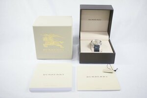 ◎中古品 BURBERRY バーバリー BU1361 腕時計 クォーツ シルバー ブラック 日時表示 クロノグラフ スイス製 メンズ