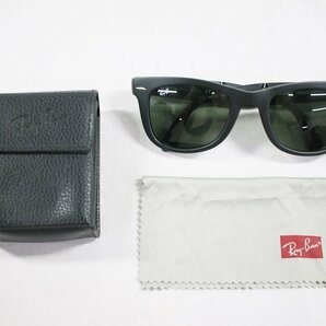 ◎ 中古美品 Ray Ban レイバン RB4105 50ロ22 140 FORDING WAYFARER 折り畳み ブラック メンズ サングラス 眼鏡 ケース付きの画像1